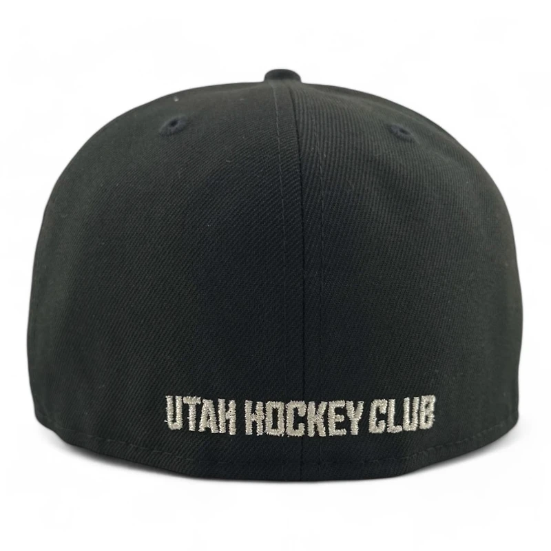 Utah Hockey Club Black with Silver Threading Circle Logo NHL Patch Gray UV New Era 59FIFTY Fitted Hat