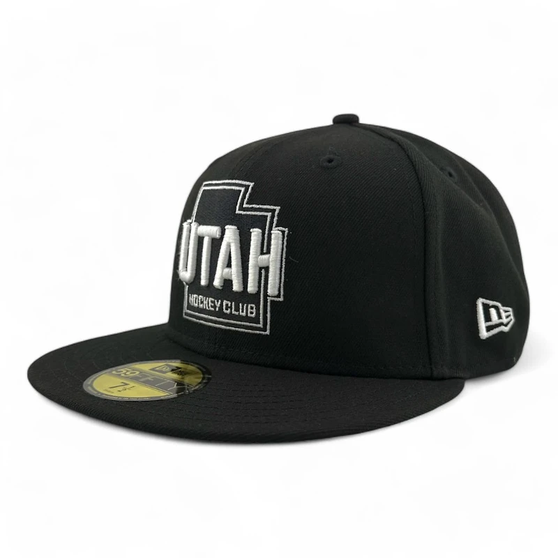 Utah Hockey Club Black and White State Logo NHL Patch Gray UV New Era 59FIFTY Fitted Hat