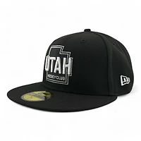 Utah Hockey Club Black and White State Logo NHL Patch Gray UV New Era 59FIFTY Fitted Hat
