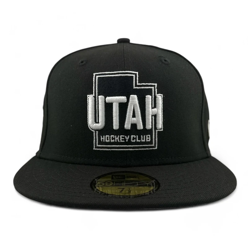 Utah Hockey Club Black and White State Logo NHL Patch Gray UV New Era 59FIFTY Fitted Hat