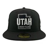 Utah Hockey Club Black and White State Logo NHL Patch Gray UV New Era 59FIFTY Fitted Hat
