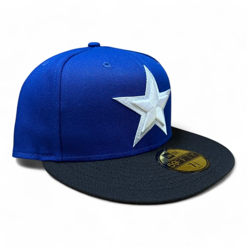 Dallas Cowboys Royal Blue and Black Silver Metallic Star UV New Era 59FIFTY Fitted Hat
