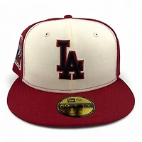 Los Angeles Dodgers Red and Chrome 60th Anniversary Patch Gray UV New Era 59FIFTY Fitted Hat
