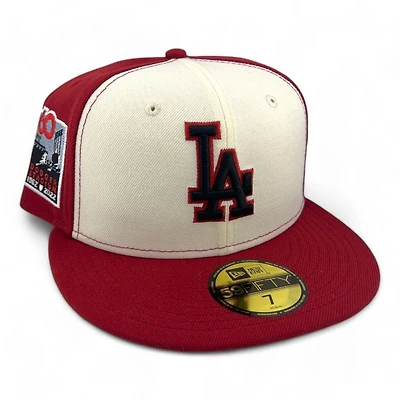 Los Angeles Dodgers Red and Chrome 60th Anniversary Patch Gray UV New Era 59FIFTY Fitted Hat