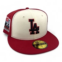 Los Angeles Dodgers Red and Chrome 60th Anniversary Patch Gray UV New Era 59FIFTY Fitted Hat