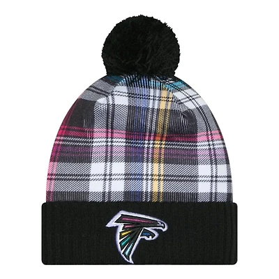 Atlanta Falcons Black Plaid 2024 NFL Crucial Catch Cuffed Knit Hat