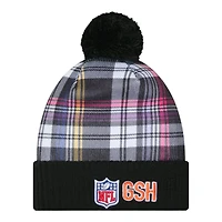 Chicago Bears Black Plaid 2024 NFL Crucial Catch Cuffed Knit Hat