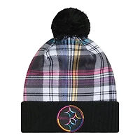 Pittsburgh Steelers Black Plaid 2024 NFL Crucial Catch Cuffed Knit Hat