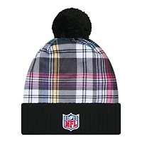 San Francisco 49ers Black Plaid 2024 NFL Crucial Catch Cuffed Knit Hat