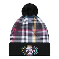 San Francisco 49ers Black Plaid 2024 NFL Crucial Catch Cuffed Knit Hat