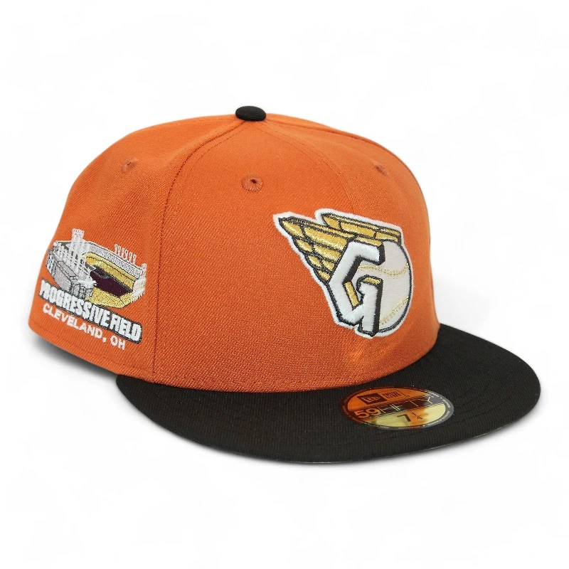 Cleveland Guardians Orange and Black "DPM Halloween Pack" Progressive Field Stadium Patch Gray UV New Era 59Fifty Fitted Hat