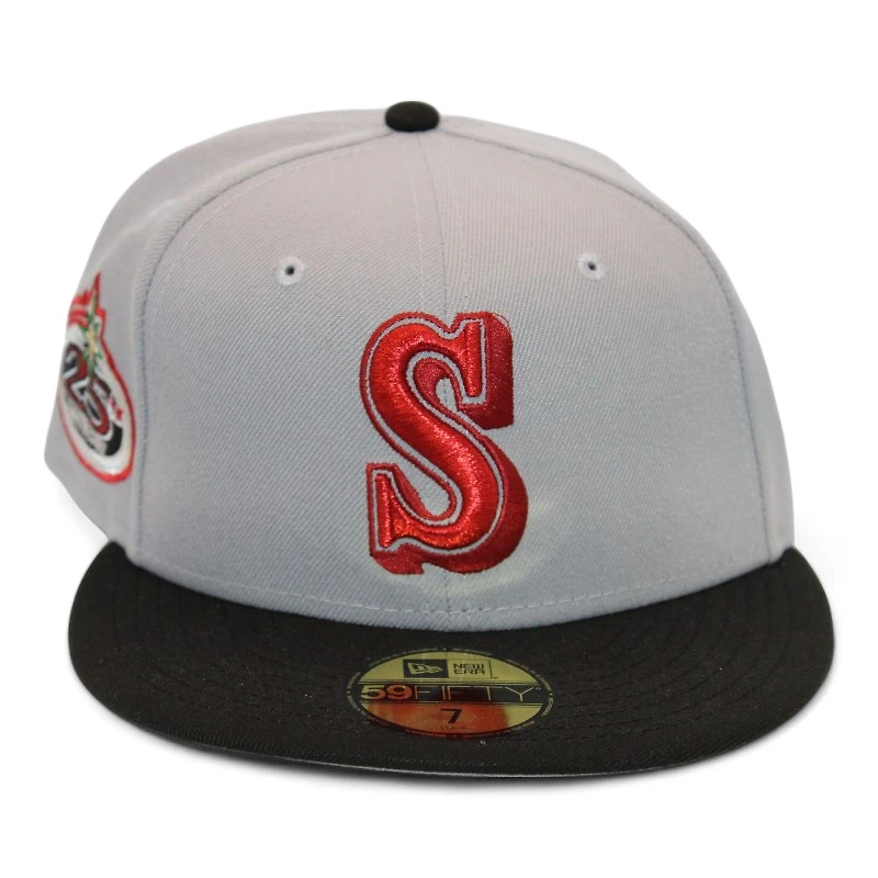 Seattle Mariners Gray and Black "DPM Halloween Pack" 25th Anniversary Patch UV New Era 59Fifty Fitted Hat