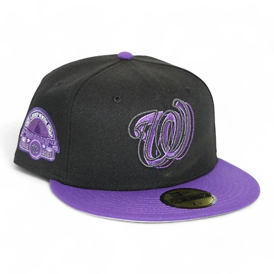 Washington Nationals Black and Purple "DPM Halloween Pack" RFK Memorial Patch Gray UV New Era 59Fifty Fitted Hat