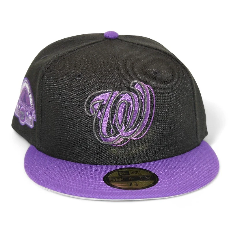Washington Nationals Black and Purple "DPM Halloween Pack" RFK Memorial Patch Gray UV New Era 59Fifty Fitted Hat
