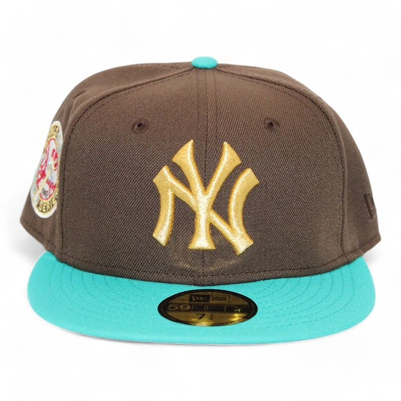 New York Yankees Brown and Teal 1949 World Series Patch Gray UV Era 59Fifty Fitted Hat