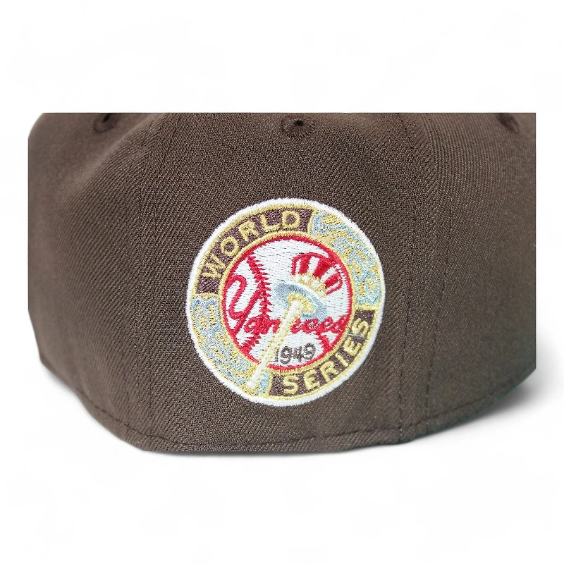 New York Yankees Brown and Teal 1949 World Series Patch Gray UV Era 59Fifty Fitted Hat