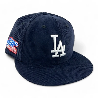 Los Angeles Dodgers Navy Corduroy 1981 WS Patch Grey UV New Era 59FIFTY Fitted Hat