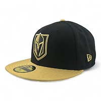 Vegas Golden Knights Black with Metallic Gold Brim Est. 2017 Patch Gray UV NHL New Era 59FIFTY Fitted Hat