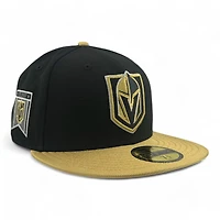 Vegas Golden Knights Black with Metallic Gold Brim Est. 2017 Patch Gray UV NHL New Era 59FIFTY Fitted Hat