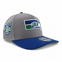 Seattle Seahawks Gray & Blue Retro 25 Seasons Patch Gray UV New Era A-Frame Snapback Hat