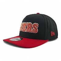 San Francisco 49ers Black & Red 75 Years Patch Green UV New Era A-Frame Snapback Hat