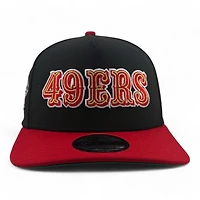 San Francisco 49ers Black & Red 75 Years Patch Green UV New Era A-Frame Snapback Hat