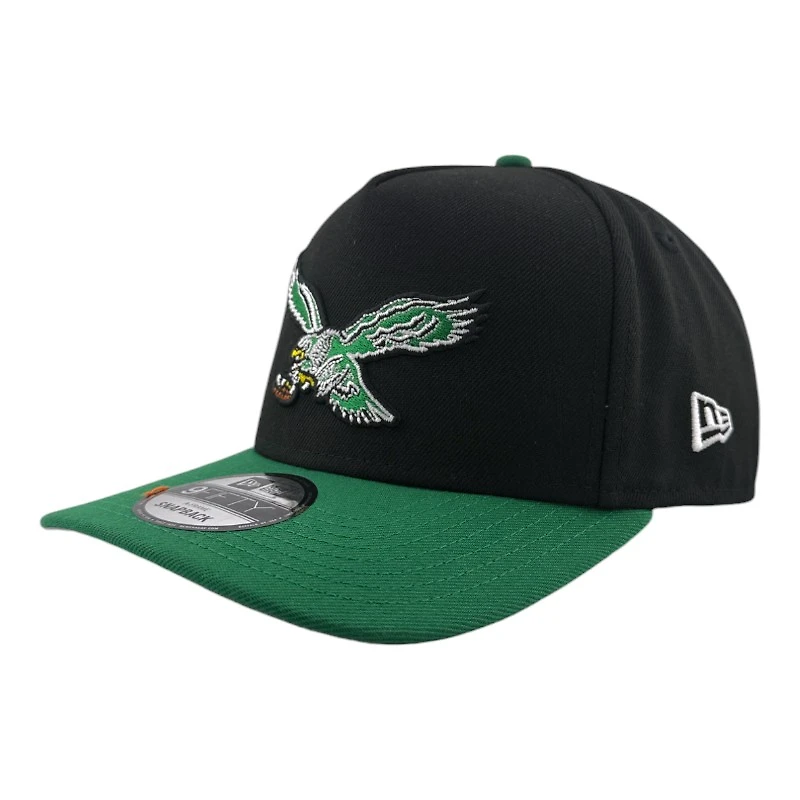 Philadelphia Eagles Black & Kelly Green 1933 Patch Gray UV New Era A-Frame Snapback Hat