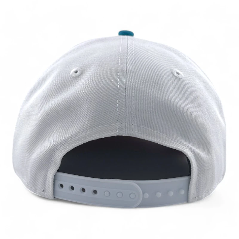 Miami Dolphins White & Teal Retro 25th Year Patch Orange UV New Era A-Frame Snapback Hat