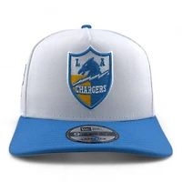 Los Angeles Chargers White & Light Blue 50th Anniversary Patch Gray UV New Era A-Frame Snapback Hat