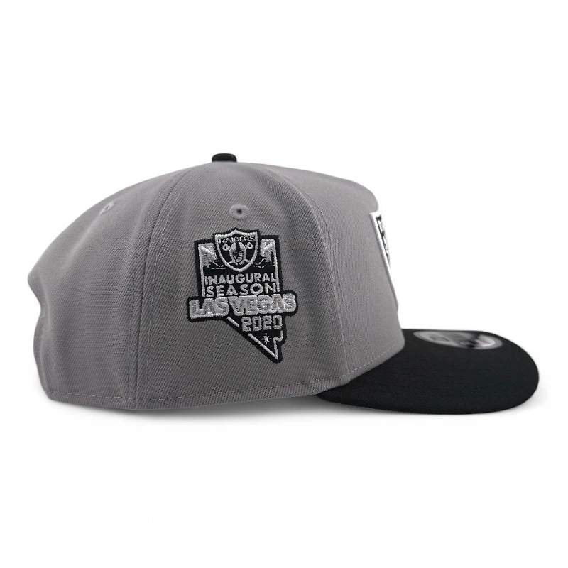 Las Vegas Raiders Gray & Black 2020 Inaugural Season Patch Gray UV New Era A-Frame Snapback Hat