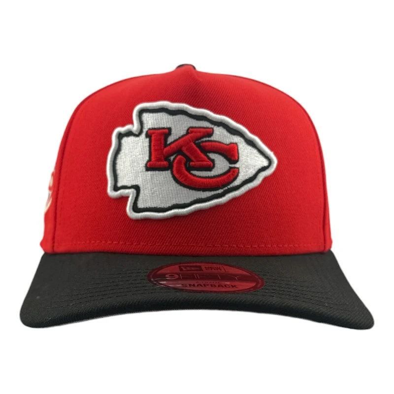 Kansas City Chiefs Red & Black 60 Seasons Patch Gray UV New Era A-Frame Snapback Hat