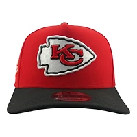 Kansas City Chiefs Red & Black 60 Seasons Patch Gray UV New Era A-Frame Snapback Hat