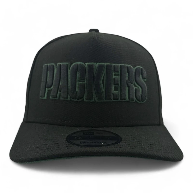 Green Bay Packers Black 75 Seasons Patch Dark Green UV New Era A-Frame Snapback Hat