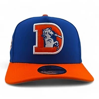 Denver Broncos Royal Blue & Orange 50th Anniversary Patch Gray UV New Era A-Frame Snapback Hat