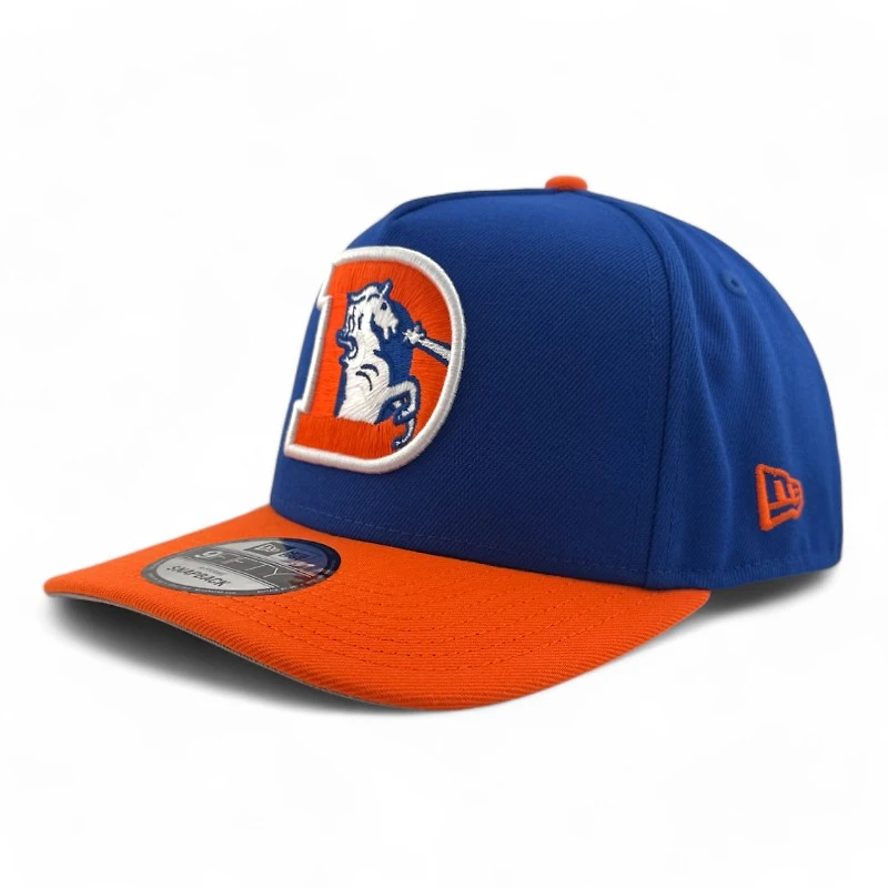 Denver Broncos Royal Blue & Orange 50th Anniversary Patch Gray UV New Era A-Frame Snapback Hat