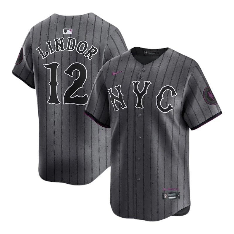 New York Mets Francisco Lindor Graphite City Connect Nike Limited Player Jersey