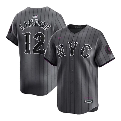 New York Mets Francisco Lindor Graphite City Connect Nike Limited Player Jersey