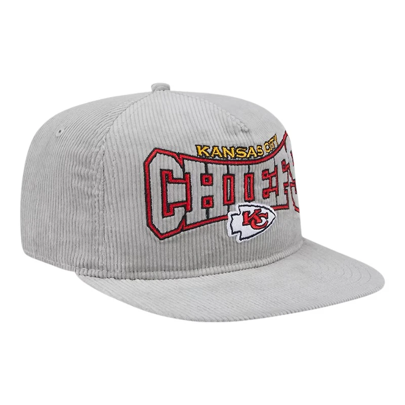 Kansas City Chiefs Gray Corduroy Golfer New Era Adjustable Snapback Hat