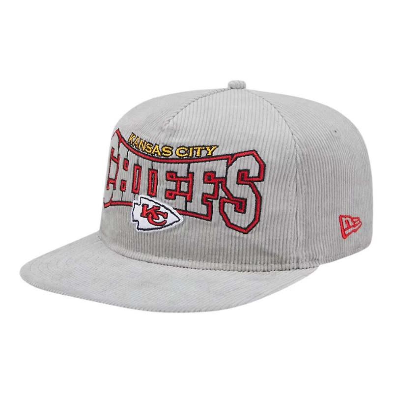 Kansas City Chiefs Gray Corduroy Golfer New Era Adjustable Snapback Hat