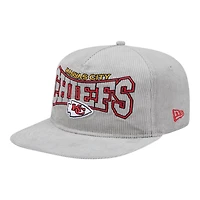 Kansas City Chiefs Gray Corduroy Golfer New Era Adjustable Snapback Hat