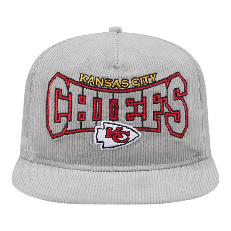 Kansas City Chiefs Gray Corduroy Golfer New Era Adjustable Snapback Hat