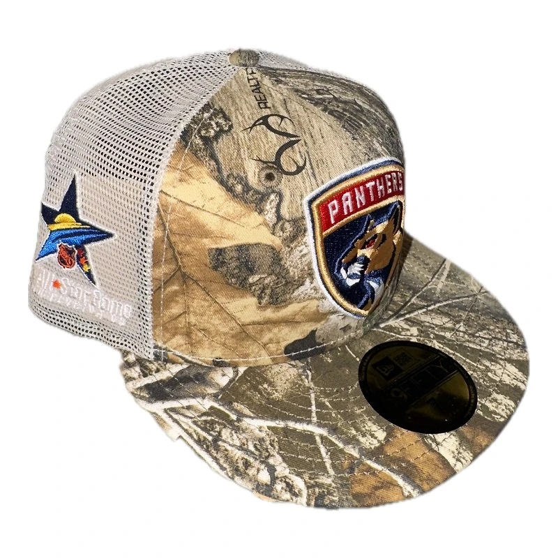 Florida Panthers Realtree Trucker 2003 ASG Patch Kelly Green UV New Era 59FIFTY Fitted Hat