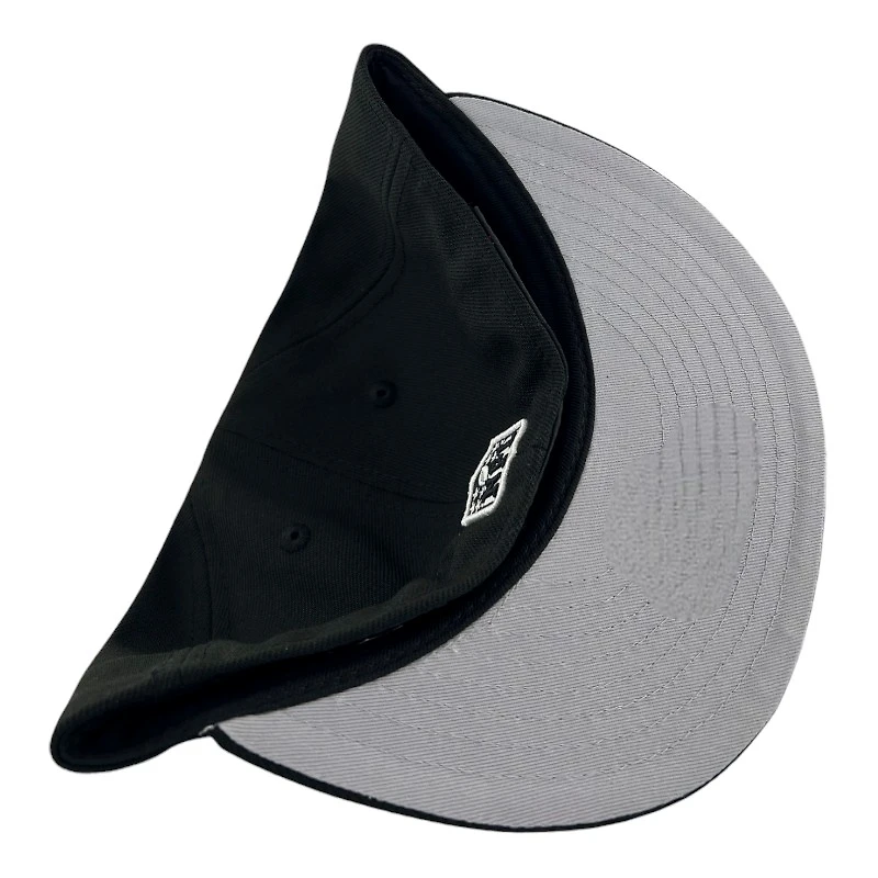 Las Vegas Raiders Nation Black and White Gray UV New Era 59FIFTY Fitted Hat