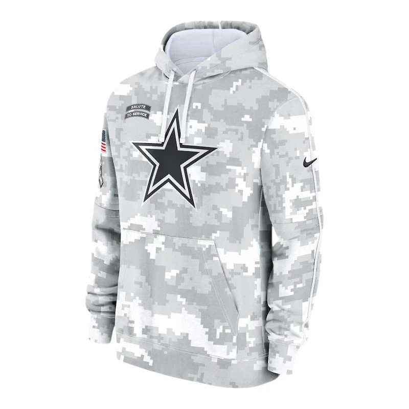 Dallas Cowboys 2024 Salute to Service Arctic Camo Nike Club Fleece Pullover Hoodie