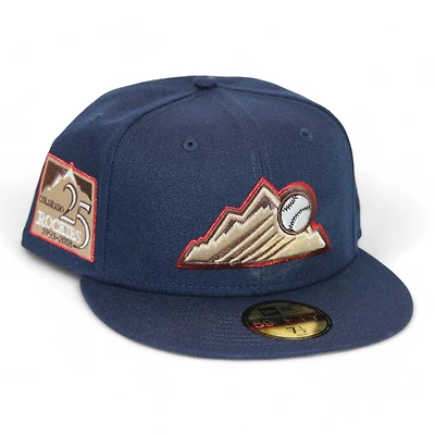 Colorado Rockies Navy "DPM Stock Pack" 25th Anniversary Side Patch Gray UV New Era 59Fifty Fitted Hat