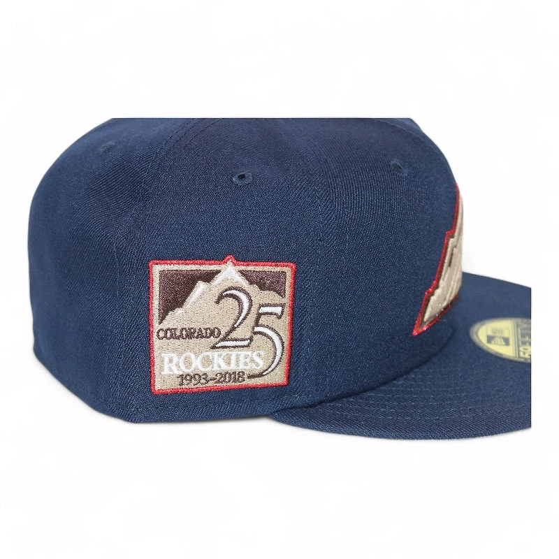 Colorado Rockies Navy "DPM Stock Pack" 25th Anniversary Side Patch Gray UV New Era 59Fifty Fitted Hat