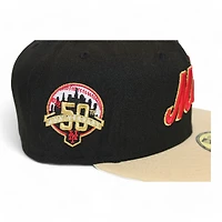 New York Mets Black and Tan 50th Anniversary Side Patch Red UV Era 59Fifty Fitted Hat