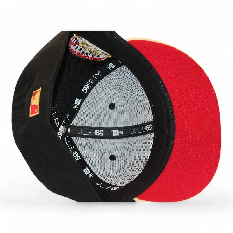 New York Mets Black and Tan 50th Anniversary Side Patch Red UV Era 59Fifty Fitted Hat