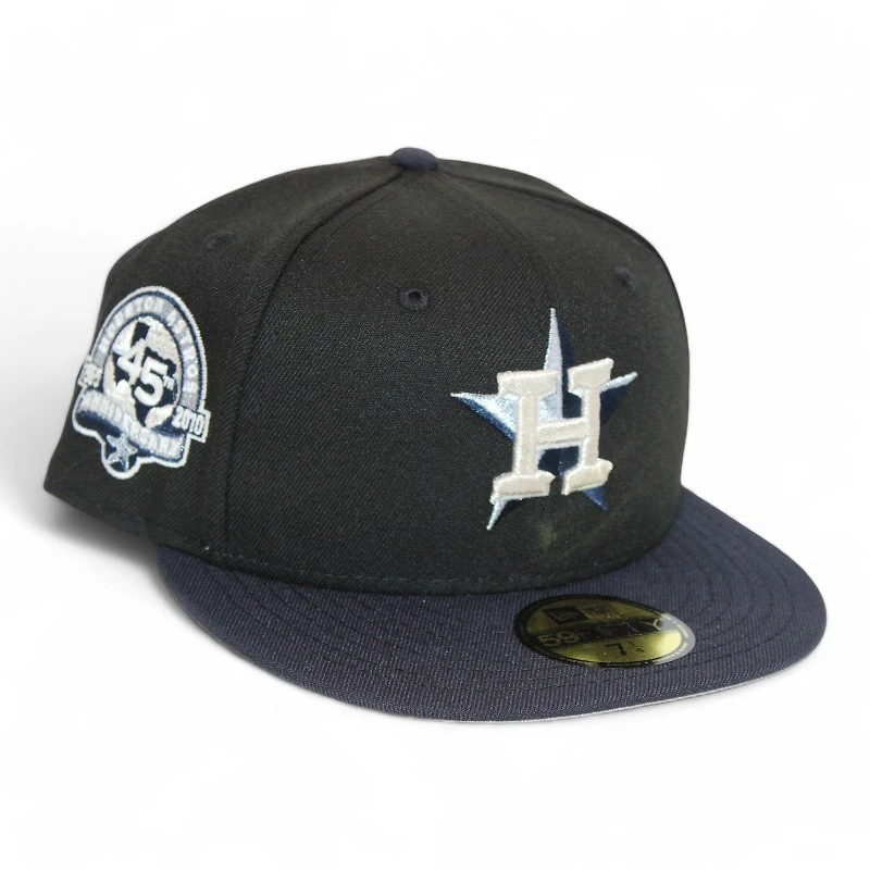Houston Astros Black "Gat Pack" 45th Anniversary Side Patch Gray UV New Era 59Fifty Fitted Hat