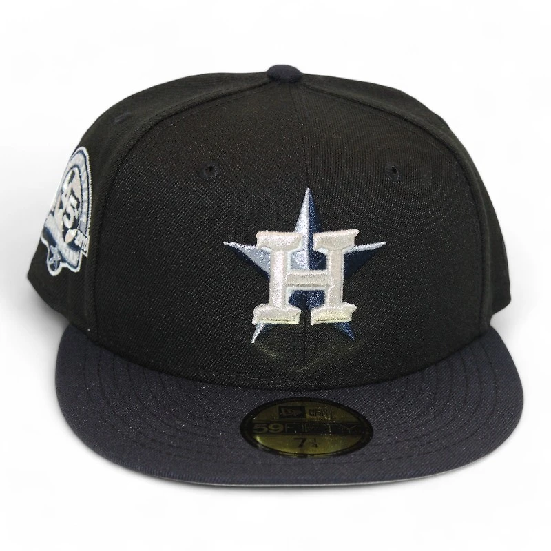 Houston Astros Black "Gat Pack" 45th Anniversary Side Patch Gray UV New Era 59Fifty Fitted Hat